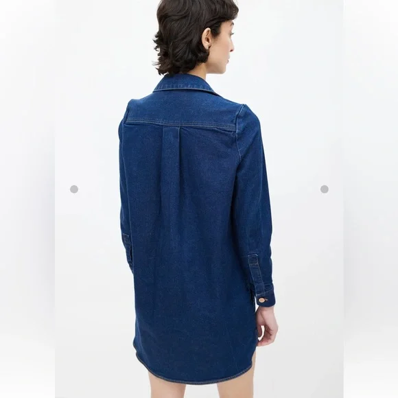 Like New See by Chloe Denim Long Sleeve Shirt Polo Dress FR 40 US 8